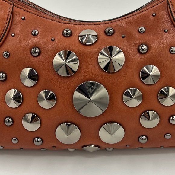 Cole Haan Bronze Brown Leather Shoulder Bag with Studded Detail - Picture 4 of 13